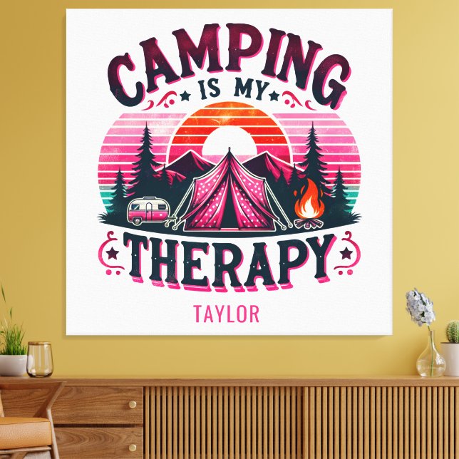 Camping är min terapi canvastryck (Insitu (Vardagsrum))