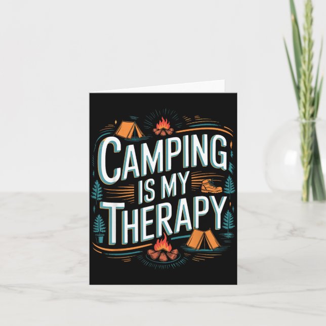 Camping är min terapi-citat  kort (Framsida)