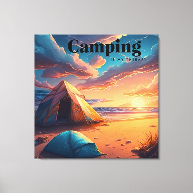Camping är min terapi | Digital konst Canvastryck (Framsida)