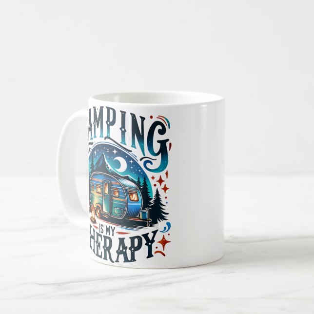 Camping är min terapi kaffemugg (Framsida vänster)