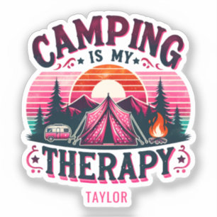 Camping är min terapi klistermärken