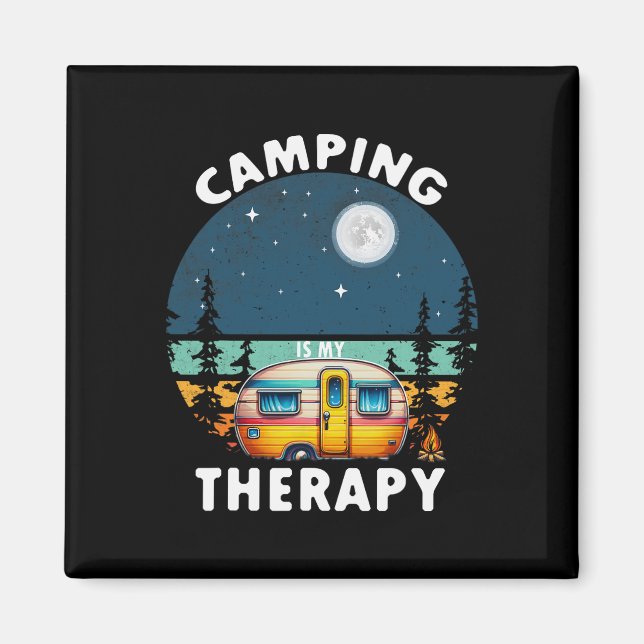 Camping är min terapi  magnet (Framsidan)