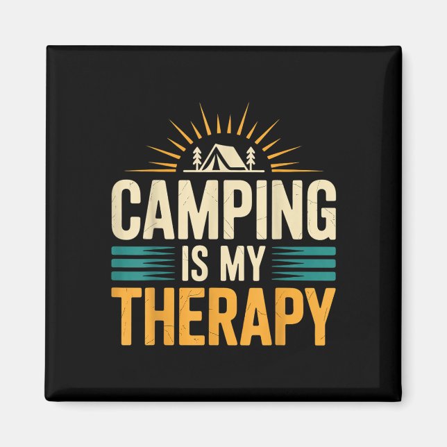 Camping är min terapi  magnet (Framsidan)