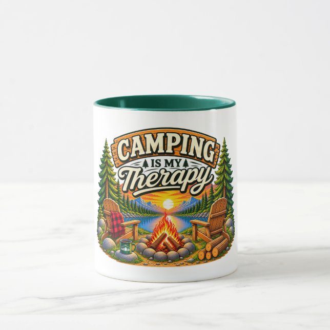 Camping är min terapi-mugg mugg (Center)