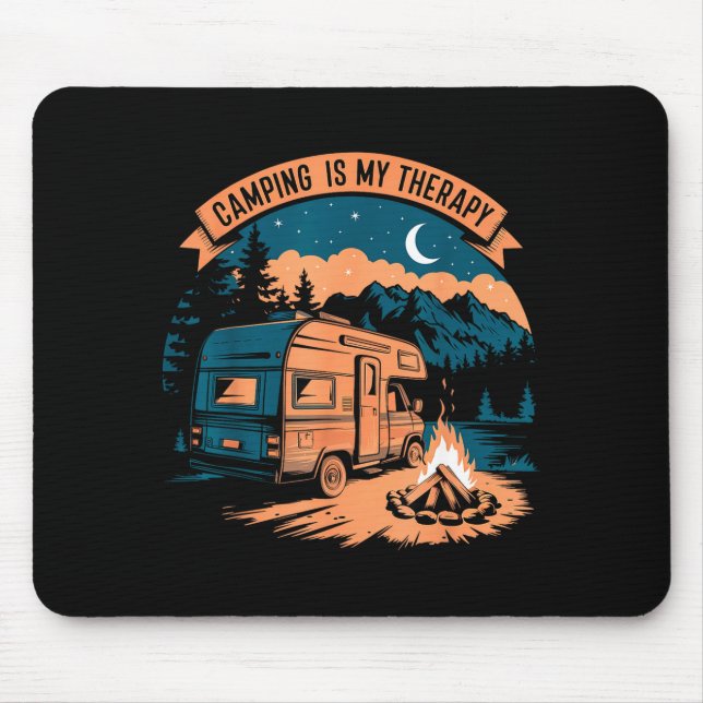 Camping är min terapi  musmatta (Framsidan)
