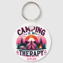 Camping är min terapi nyckelring