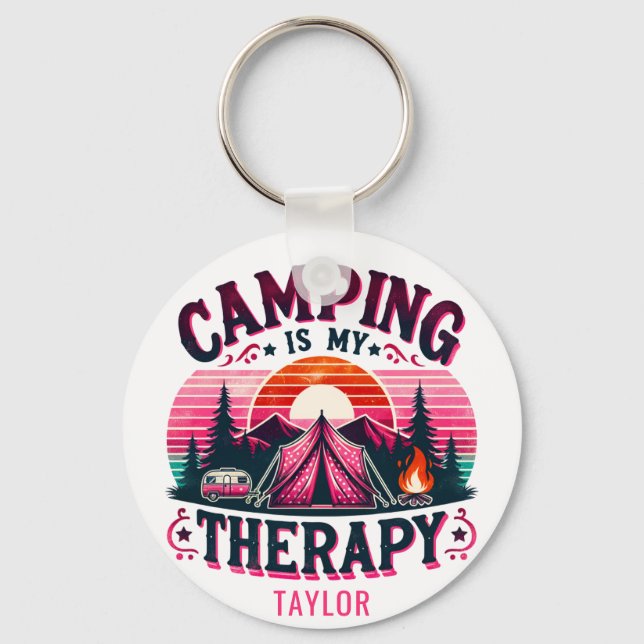 Camping är min terapi nyckelring (Framsida)