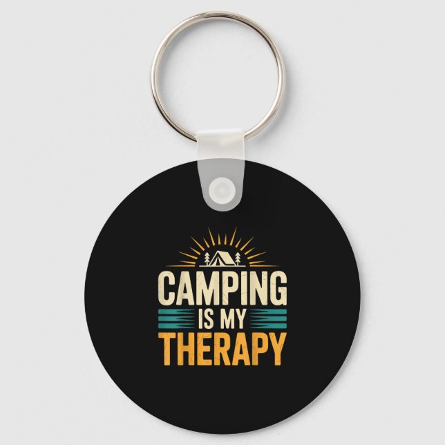 Camping är min terapi  nyckelring (Framsida)