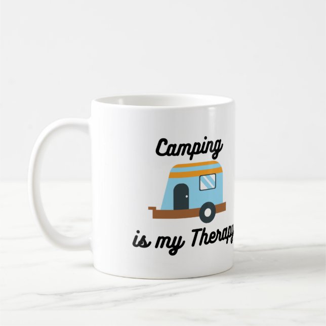 Camping är min terapi på en kaffe Mugg (Vänster)