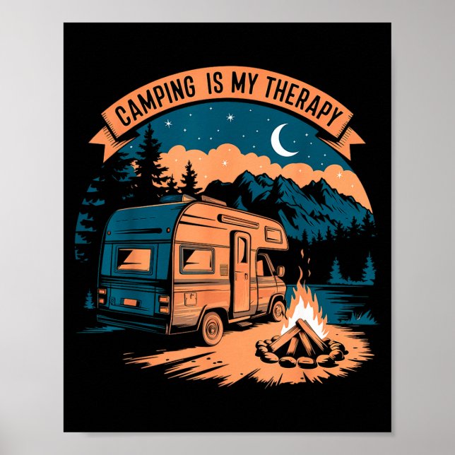 Camping är min terapi  poster (Framsidan)