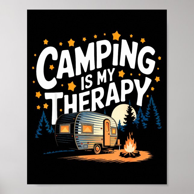 Camping är min terapi  poster (Framsidan)