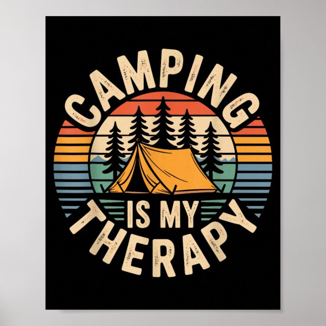 Camping är min terapi rolig campare  poster (Framsidan)