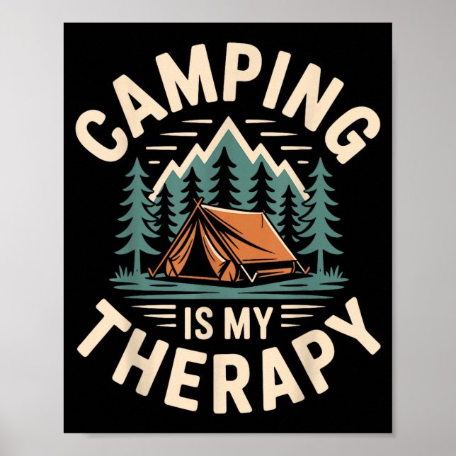 Camping är min terapi rolig camperare  poster (Framsidan)