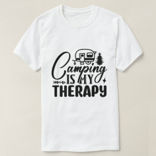 Camping är min terapi Rolig utomhusäventyr T Shirt