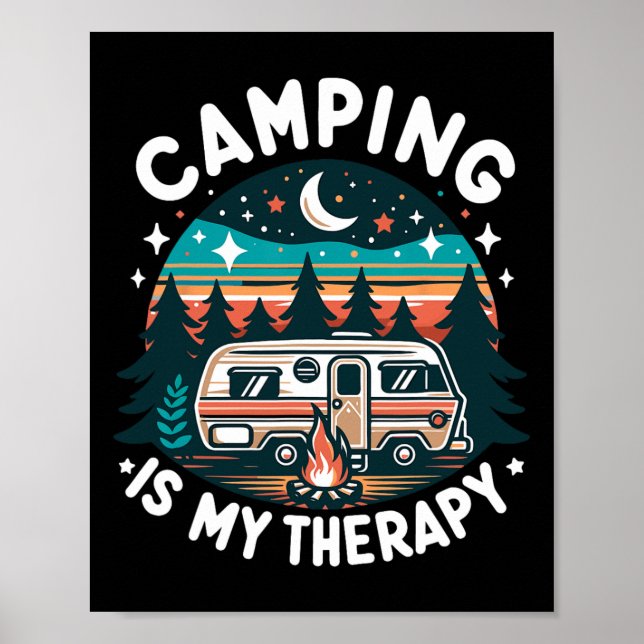 Camping är min terapi, sommarventilationsfamilj poster (Framsidan)