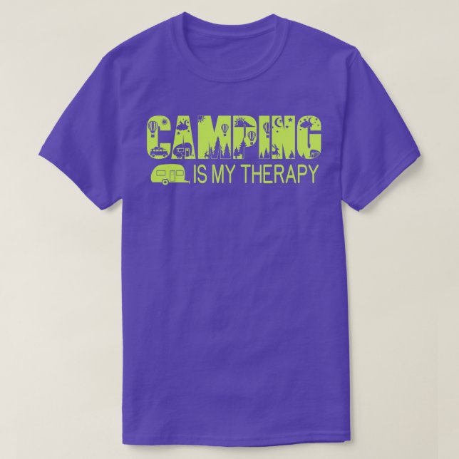Camping är min terapi t shirt (Design framsida)