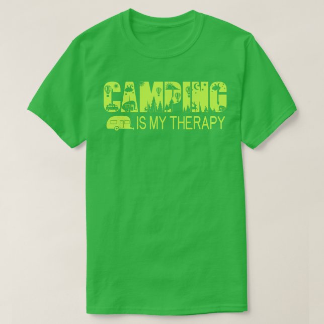 Camping är min terapi t shirt (Design framsida)