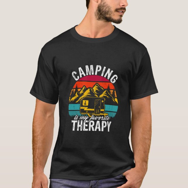 Camping är min terapi t shirt (Framsida)