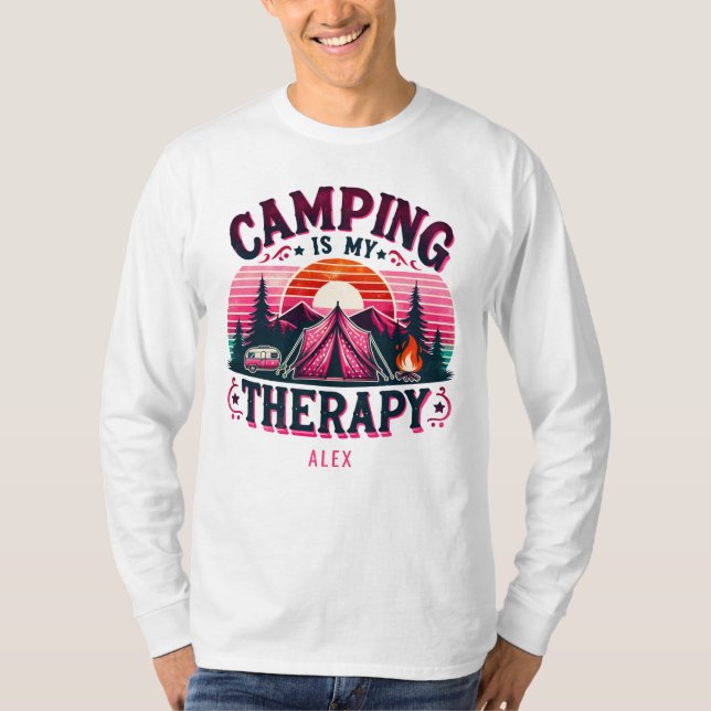 Camping är min terapi t shirt (Framsida)