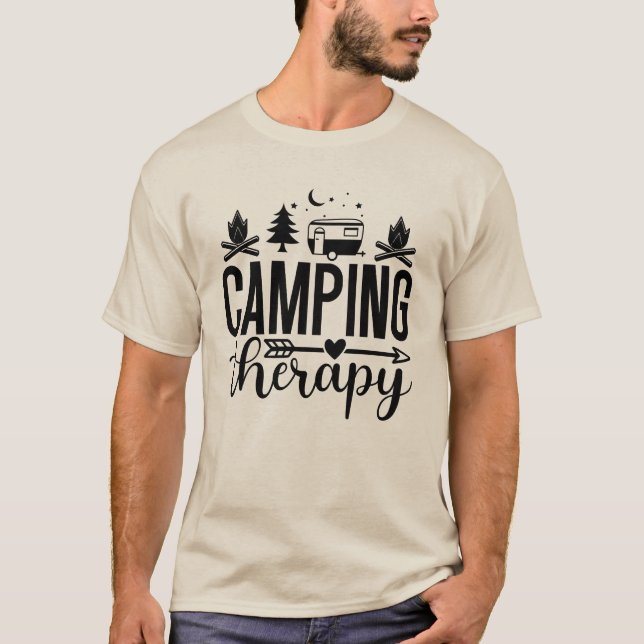 Camping är min terapi T-shirt | Rolig utomhus camp (Framsida)
