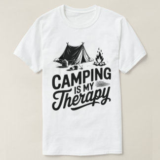 Camping är min terapi Tält Campfire-grafik T Shirt
