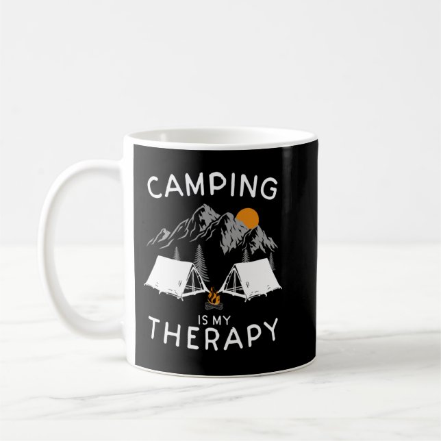 Camping är min terapi till sin natur för hiker och kaffemugg (Vänster)