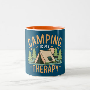Camping är min terapi Två-Tonad mugg