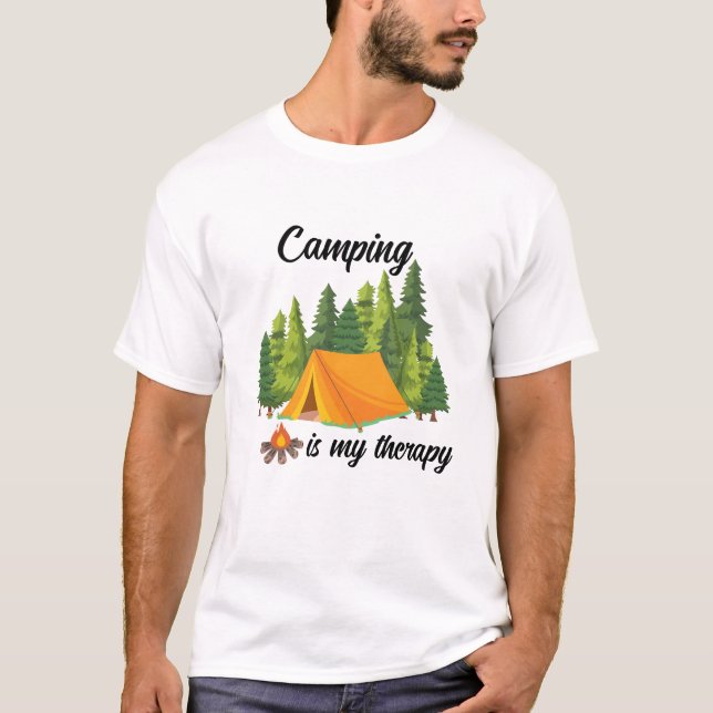 Camping är min terapifyllda sommar T-Shirt (Framsida)