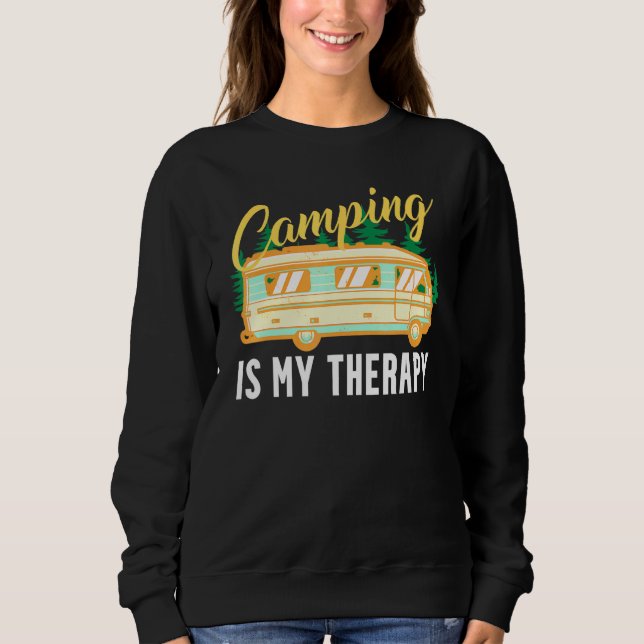 Camping är min terapikamera som säger t shirt (Framsida)