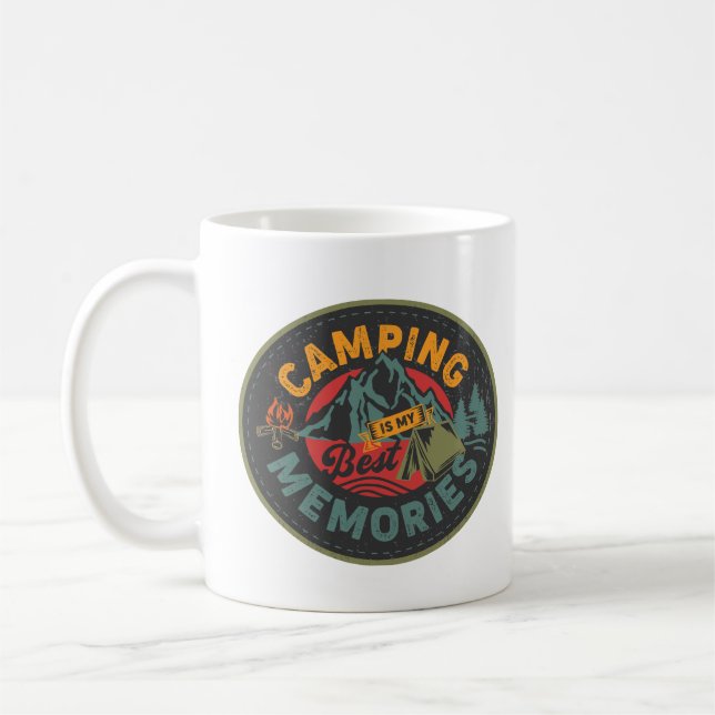 Camping är mina bästa minnen kaffemugg (Vänster)