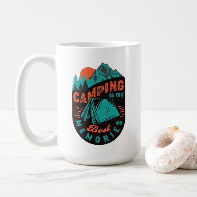 Camping är Mina bästa minnen Kaffemugg (Med munk)