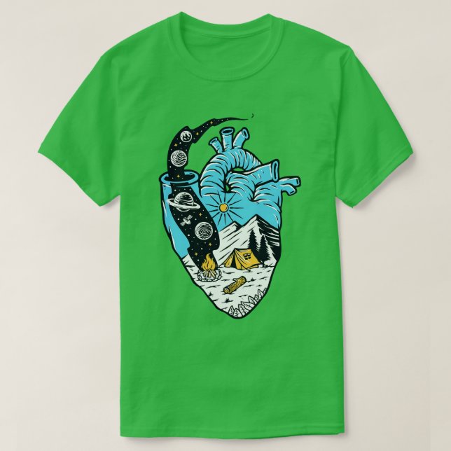 Camping är mitt hjärta t shirt (Design framsida)