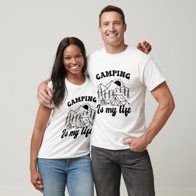 Camping är mitt liv t shirt (Unisex)