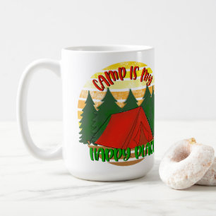 Camping är My Lycklig Ställe Kaffemugg