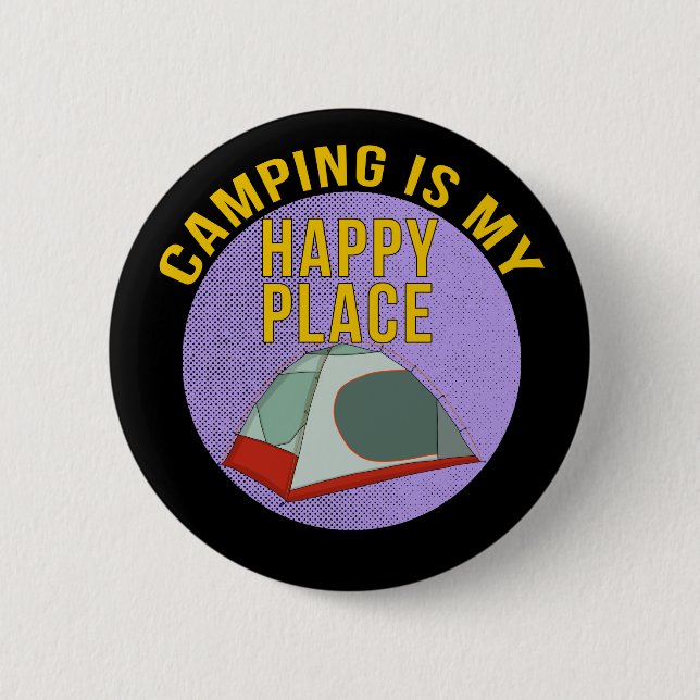 Camping är My Lycklig Ställe Knapp (Framsida)