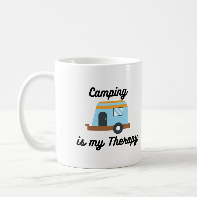 Camping är My Therapy Kaffemugg (Vänster)