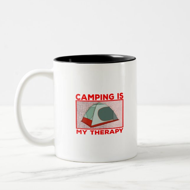 Camping är My Therapy Två-Tonad Mugg (Vänster)
