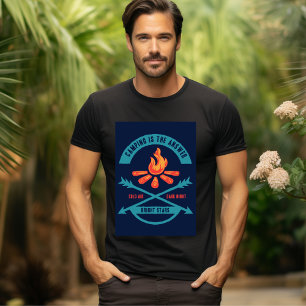 Camping är svaret på kallet luft och mörkens kväll t shirt