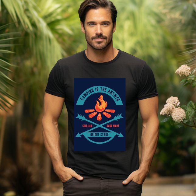 Camping är svaret på kallet luft och mörkens kväll t shirt (Skapare uppladdad)