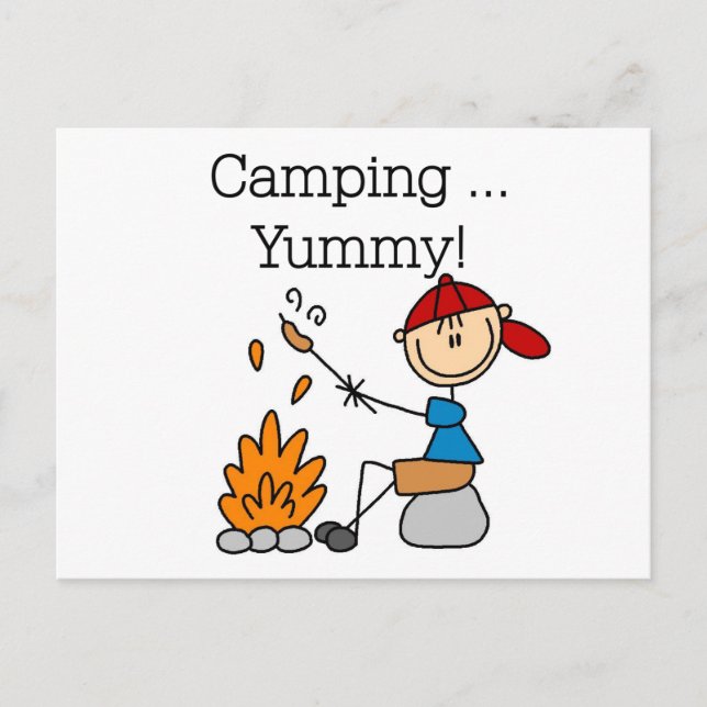 Camping är Yummy Tshirts och Gifts Vykort (Framsida)