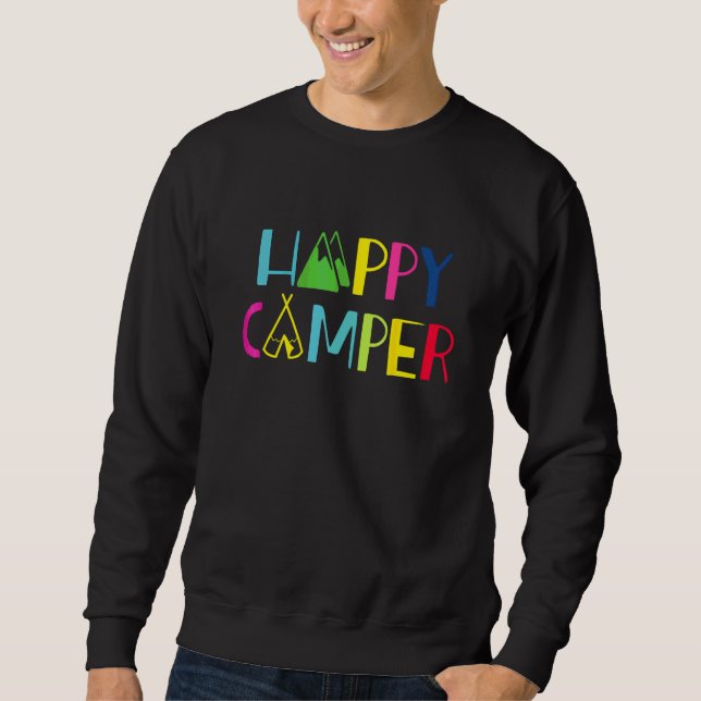Camping Arrow Campare Glad Sommarläger Semester Lång Ärmad Tröja (Framsida)