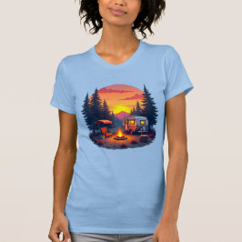 Camping at Sunset in the Wilderness of the Skogen T Shirt