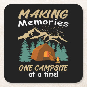 CAMPING Att skapa minnen Underlägg Papper Kvadrat
