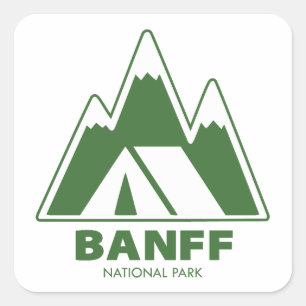 Camping av Banff nationalpark Fyrkantigt Klistermärke
