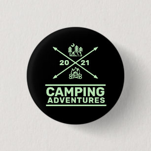 Camping Äventyr 2021 Minimal Vapensköld Knapp