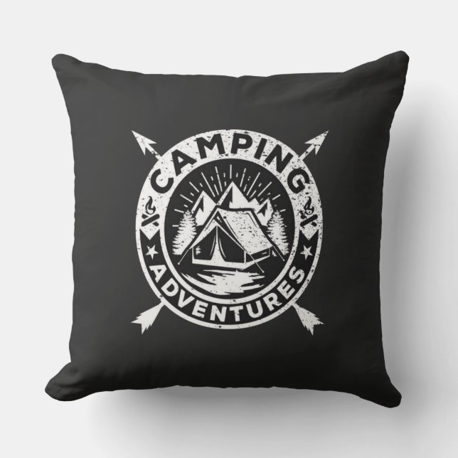 Camping Äventyr bekväma kläder för resor Kudde (Framsida)