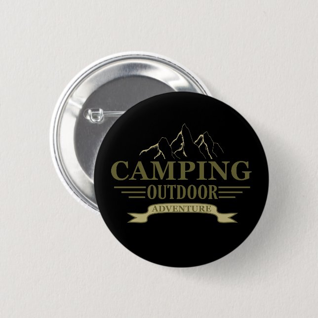 camping äventyr knapp (Framsida & baksida)