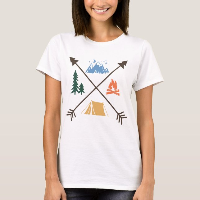 Camping Äventyr T Shirt (Framsida)