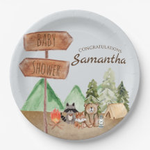 Camping Baby Shower for Cute Woodland Forest Anima