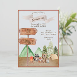 Camping Baby Shower for Cute Woodland Forest Anima Inbjudningar